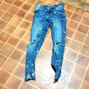 Zara paint speckled jeans